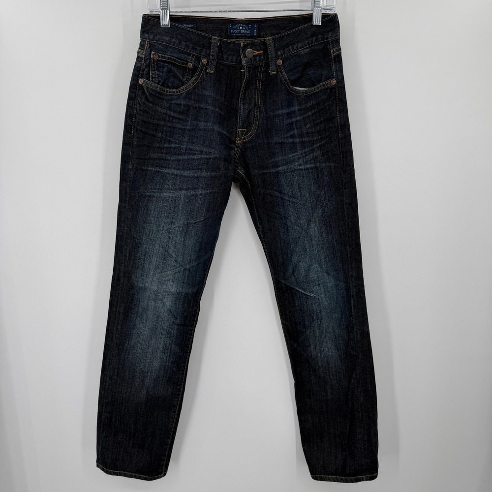 Lucky Brand 221 Original Straight Jeans Dark Wash Denim W28 L30 Mens